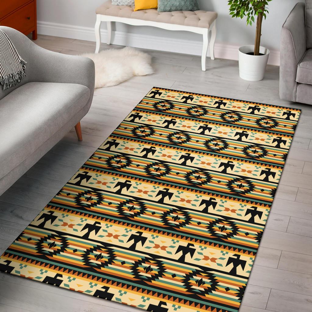 Thunderbirds Yellow Native American Design Area Rug no link