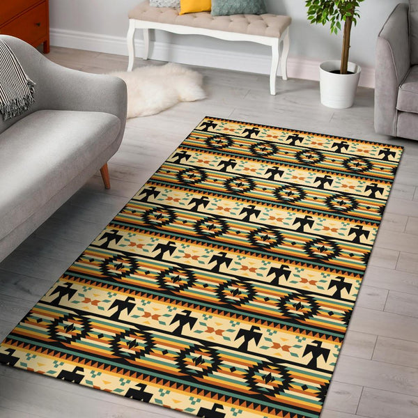 Thunderbirds Yellow Native American Design Area Rug no link