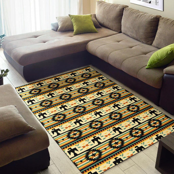 Thunderbirds Yellow Native American Design Area Rug no link