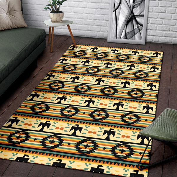 Thunderbirds Yellow Native American Design Area Rug no link
