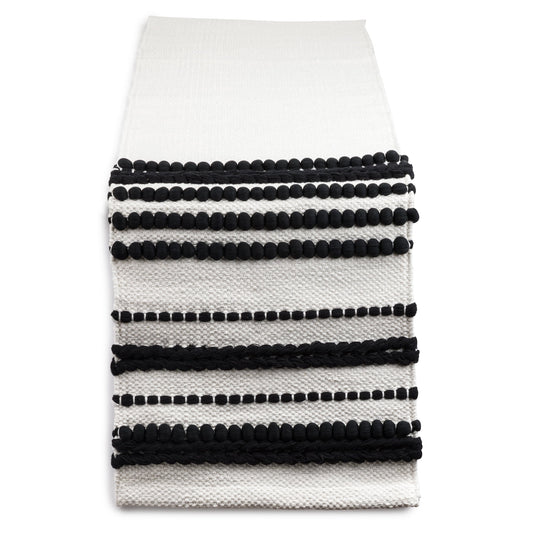 Thyme & Table Woven Dusk Handwoven Black Table Runner, 72 x 14 Inches