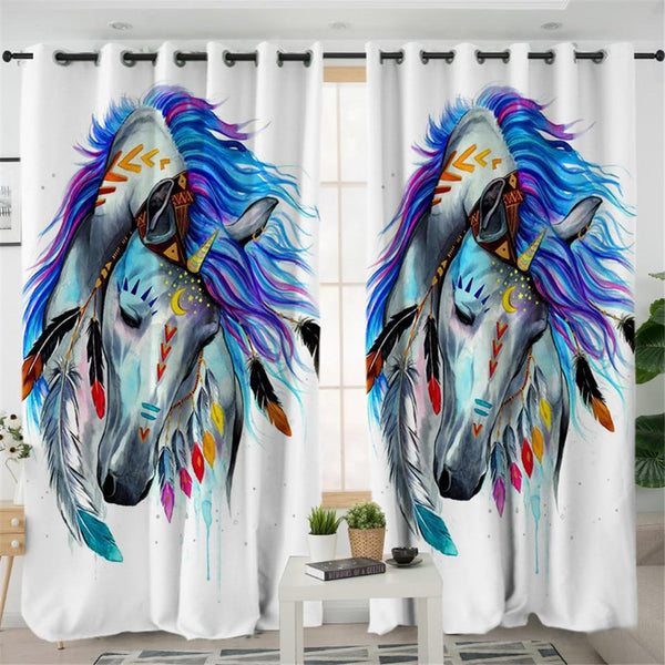 Tribal Horse Native American Pride Living Room Curtain no link