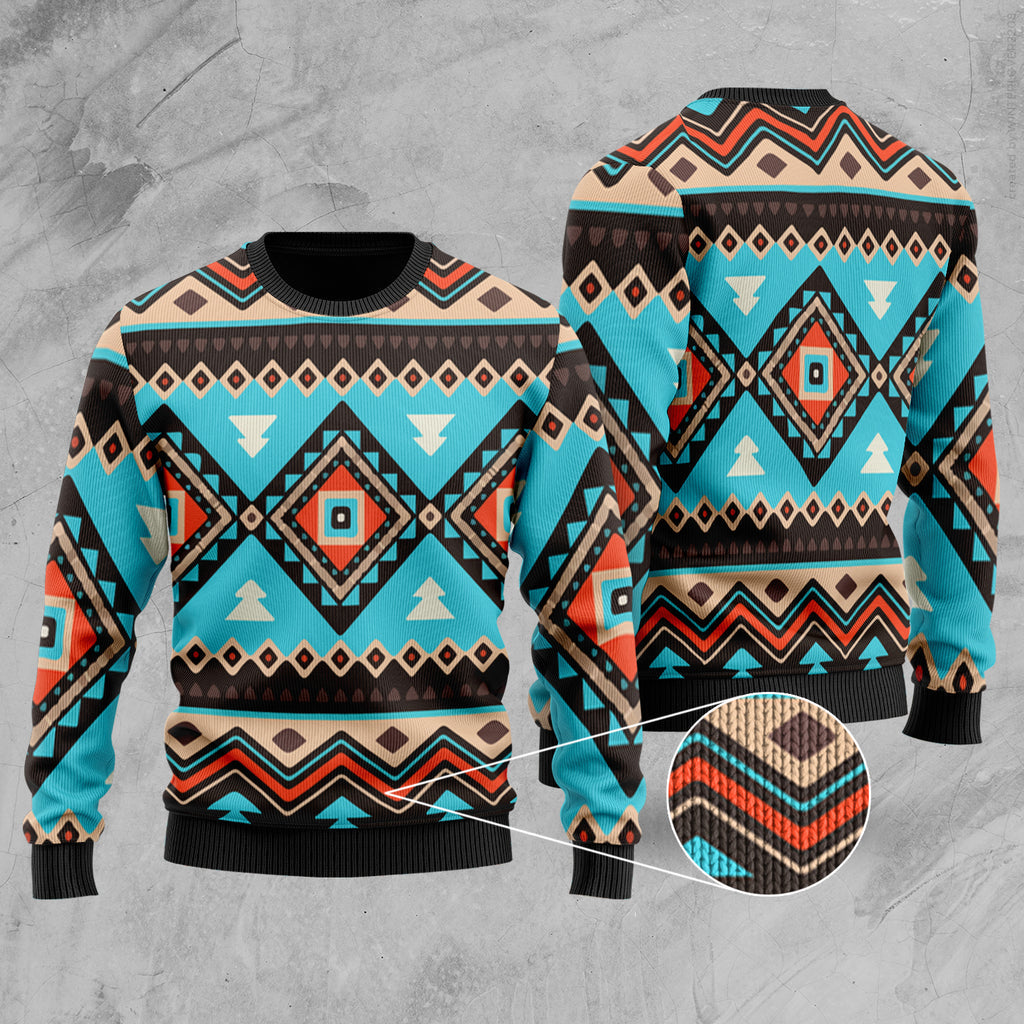 Tribal Line Shapes Ethnic Pattern Sweater HFZZMY-Thicken Sweater-