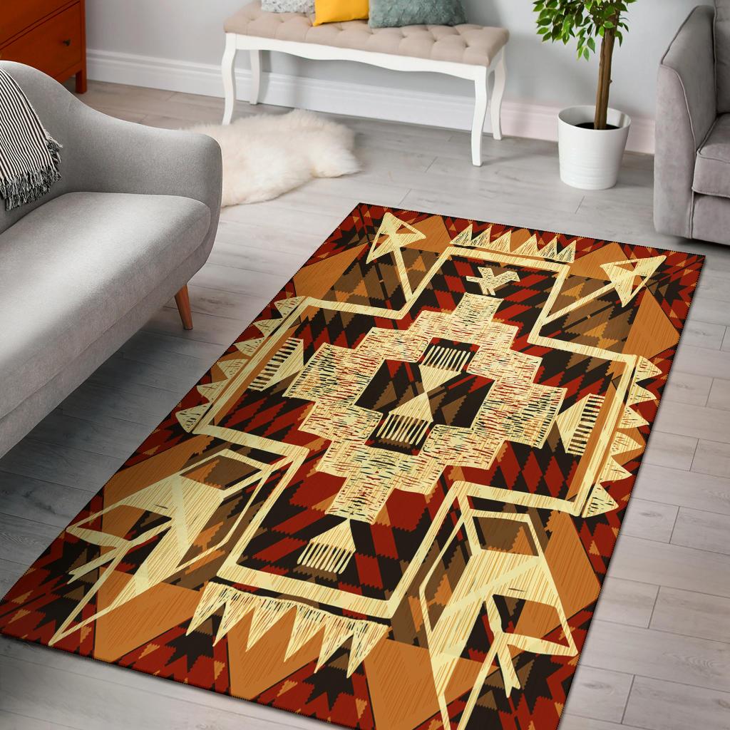 Tribal Yellow Arrow Native American Area Rug no link