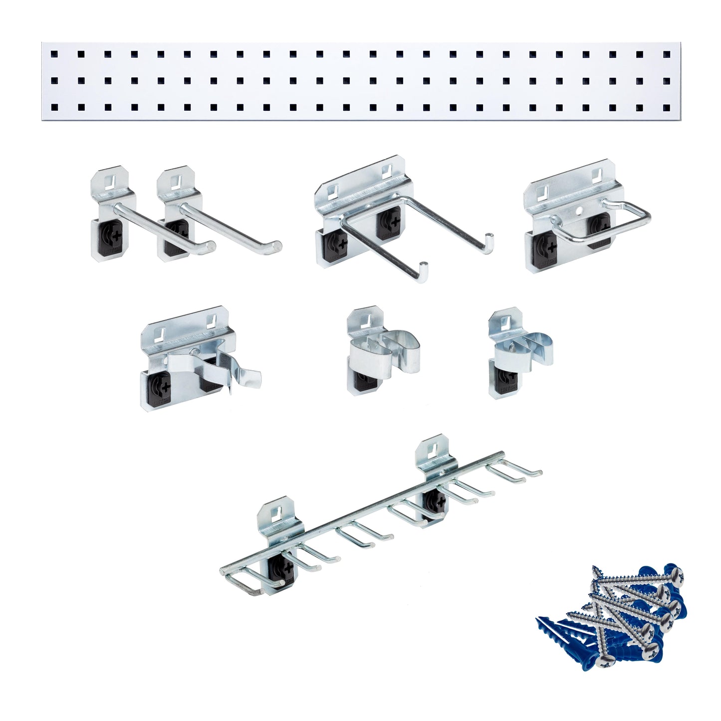 Triton ProductsÂ® LOCBOARD LBS36T-WHT Pegboard Strip,White,Square,36"W,Steel