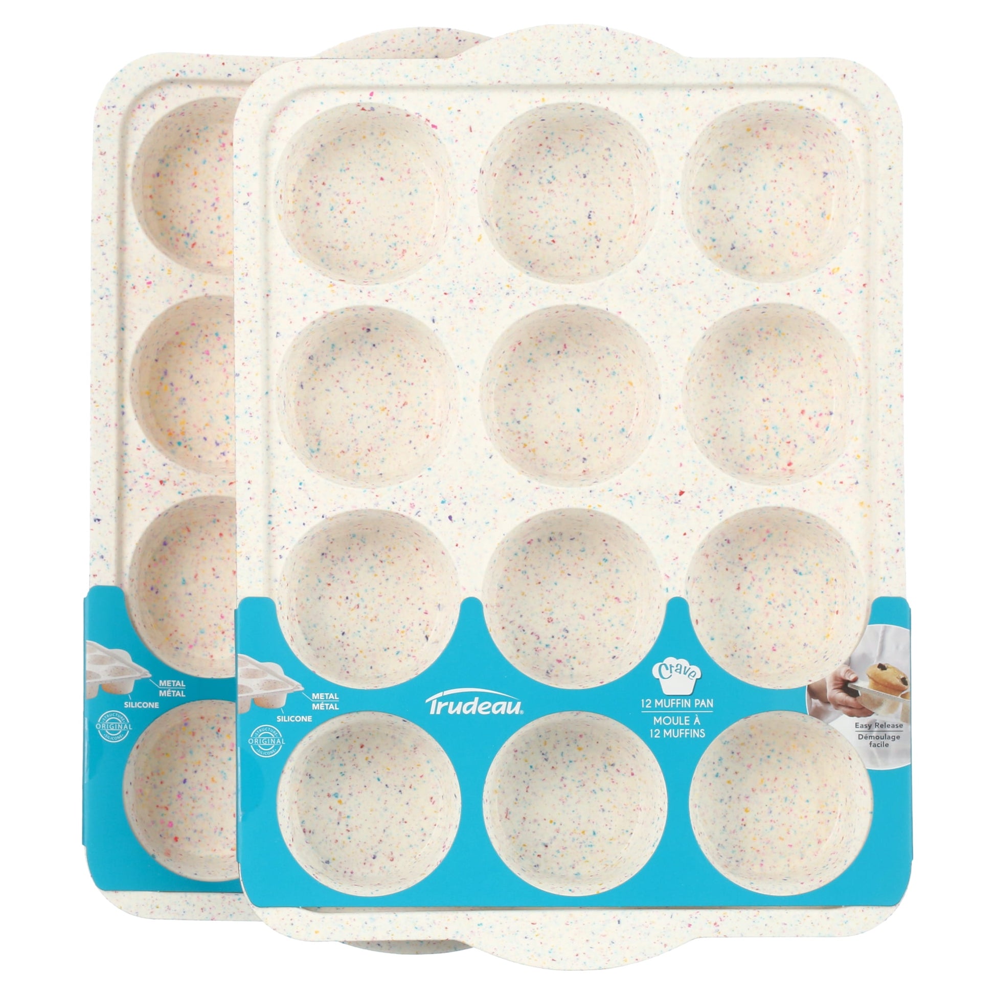 Trudeau Silicone Muffin & Cupcake Pan â€“ Perfect for Bites, Small Pies, Egg Bites, Rice Krispies Treats, Cheesecake Cups, Hash Brown Egg Nests, Mac & Cheese Cups & More