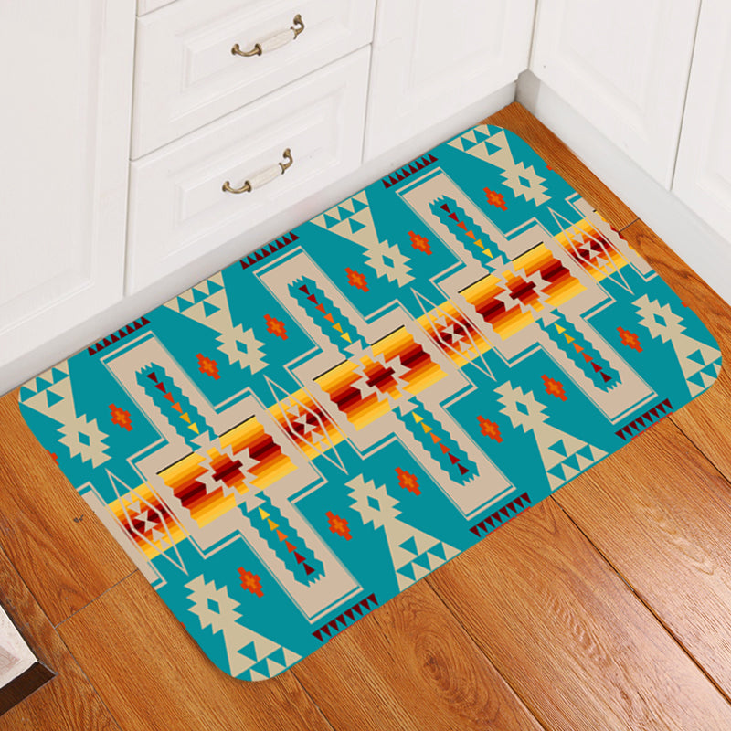 Turquoise Tribe Design Native American Doormat