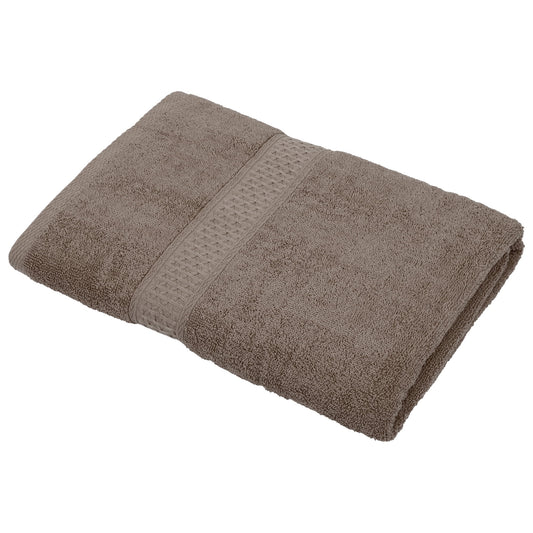 Unique Bargains 1 Pcs Cotton Bath Towel Plain Soft Absorbent Coffee Color