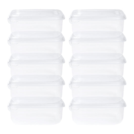 Unique Bargains 10 Packs Meal Prep Food Containers 5.3*5.3*2.1 in Transparent