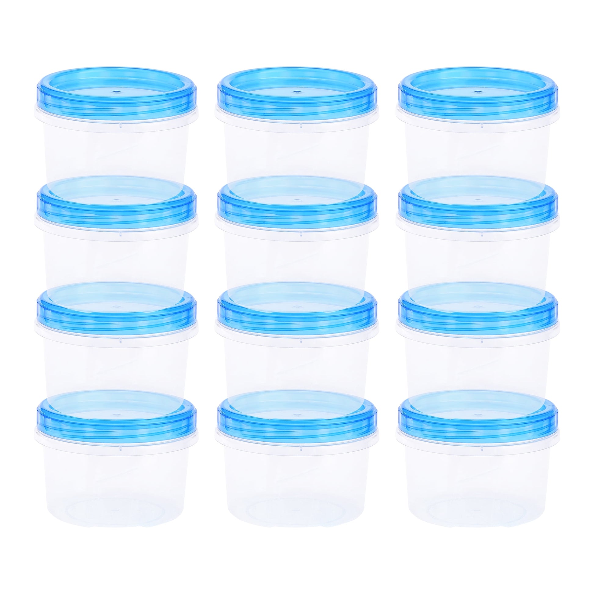 Unique Bargains 12 Packs Food Storage Containers Leakproof Stackable Lunch Box 17 oz Blue