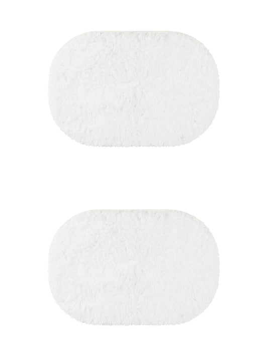 Unique Bargains 2 Pcs Shag Bath Rugs Absorbent Soft Thick Bathroom Mats White 16" x 24"
