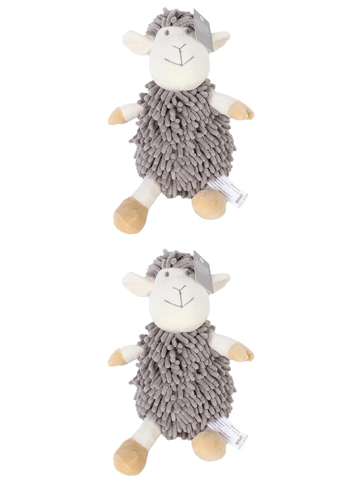 Unique Bargains 2 Pcs Sheep Hand Towels 9" x 13" Grey
