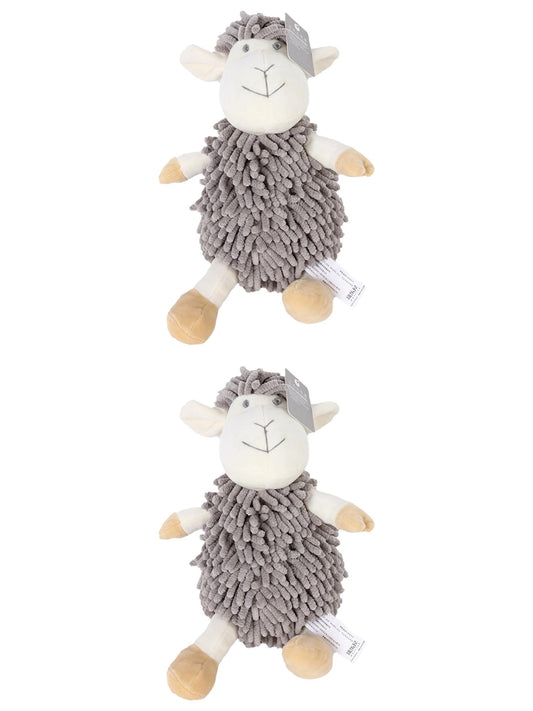 Unique Bargains 2 Pcs Sheep Hand Towels 9" x 13" Grey