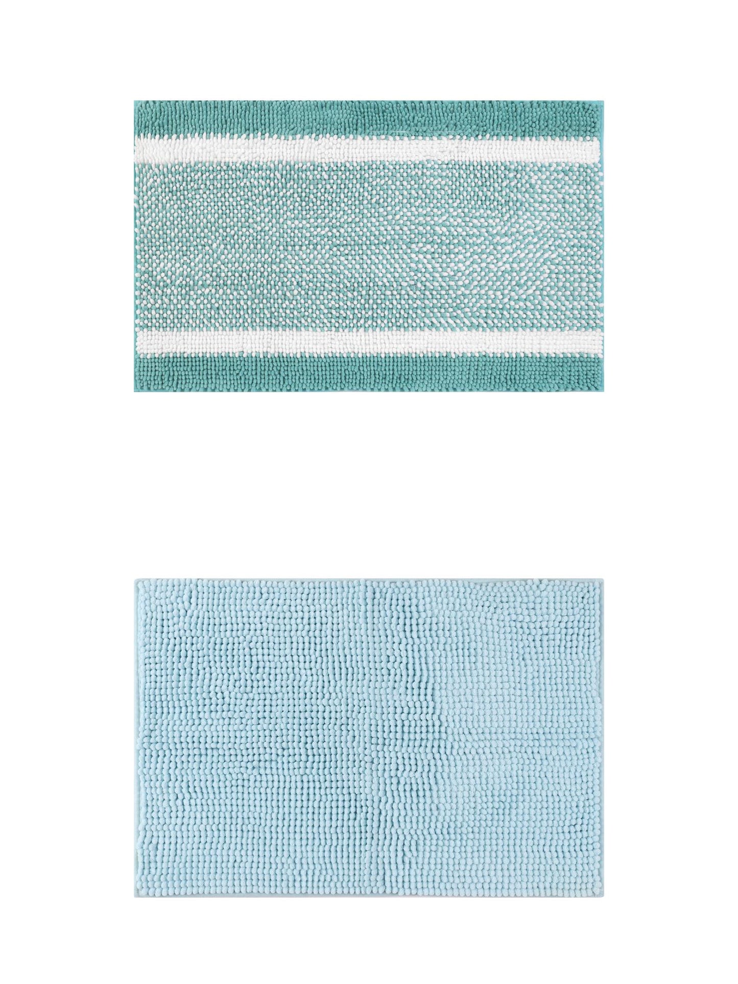 Unique Bargains 2 Pcs Room Rug Mat Plush Shaggy Carpet Blue/Green 16" x 24"