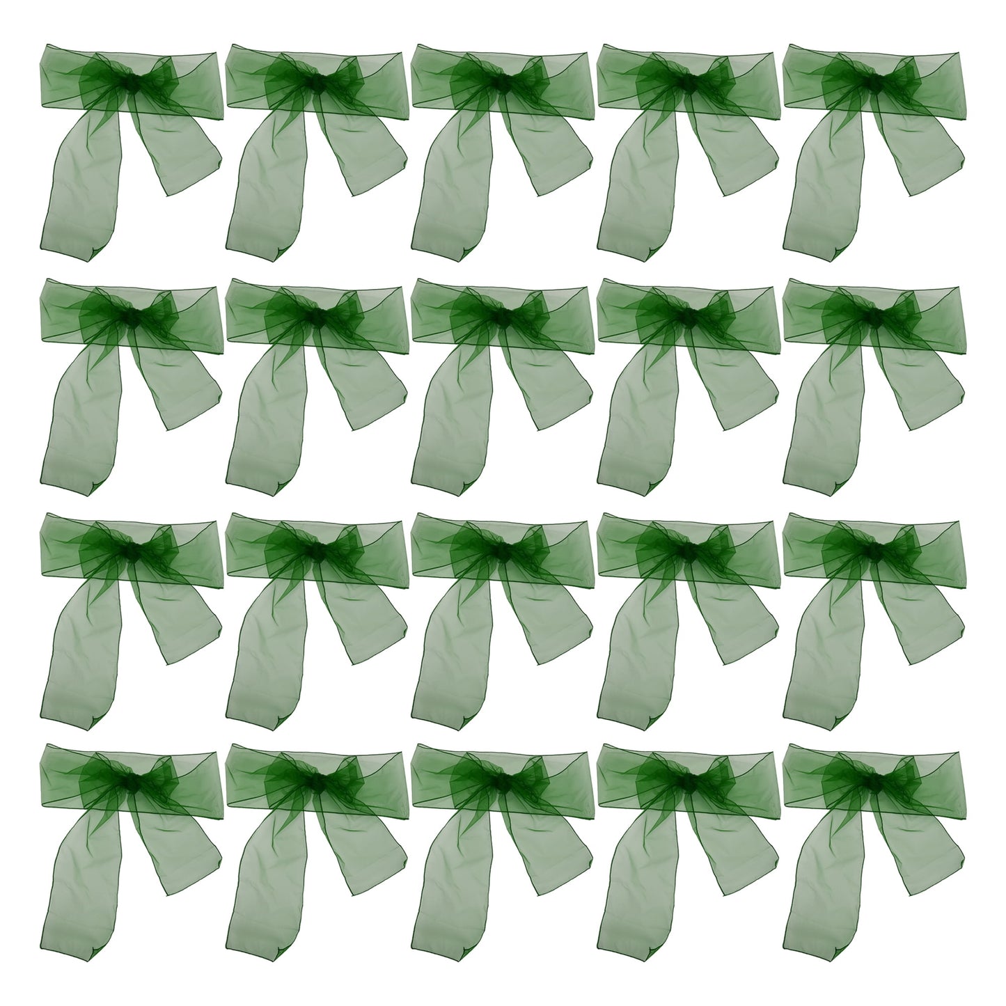 Unique Bargains 20 Pcs Organza Chair Sashes Self Tie Chair Ribbons for Events