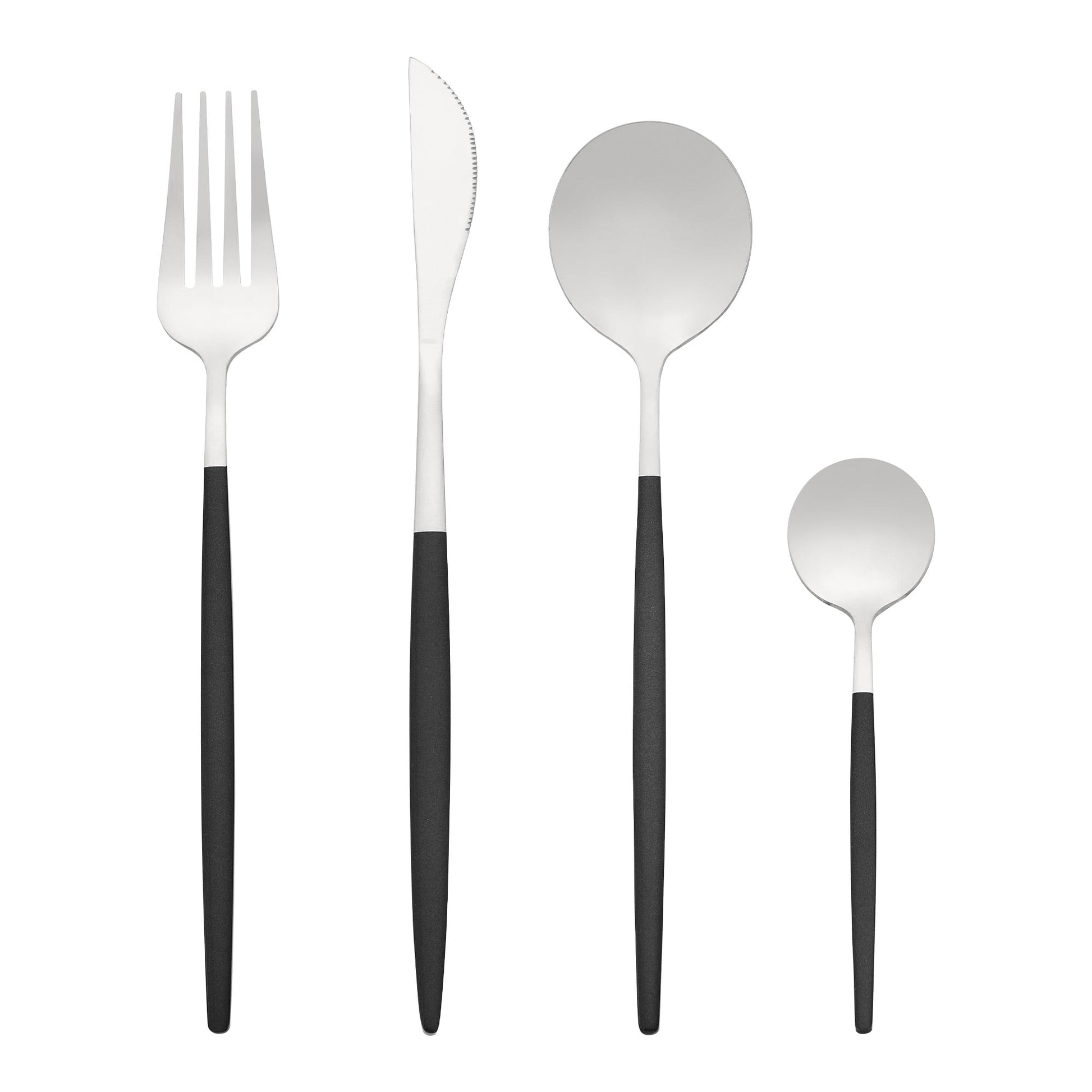 Unique Bargains 24 Pieces Stainless Steel Silverware Flatware Set Red