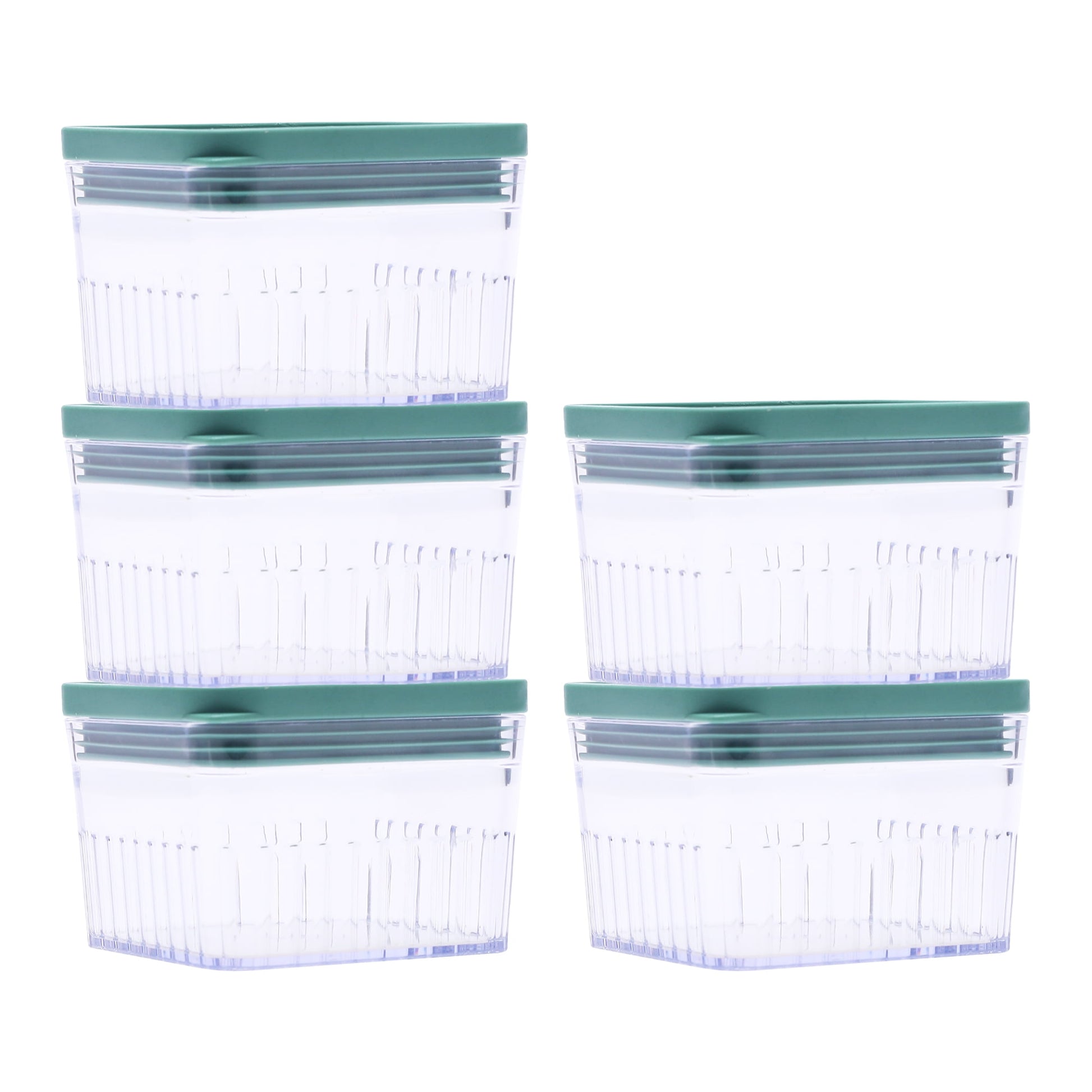 Unique Bargains 5 Pcs Airtight Food Storage Containers for Pantry Organization 10 oz Light Green