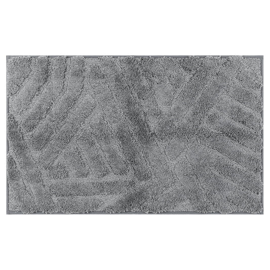 Unique Bargains Bathroom Rugs Non Slip Bath Mat Geometric Soft Mat Washable Carpet Dark Gray 20*32in