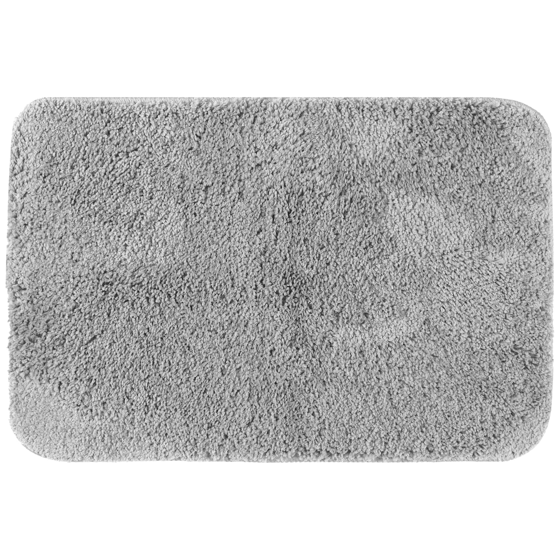 Unique Bargains Bathroom Soft Plush Mats Non-Slip Quick Dry Anti-Skid Shaggy Bath Rugs Grey 20"x32"