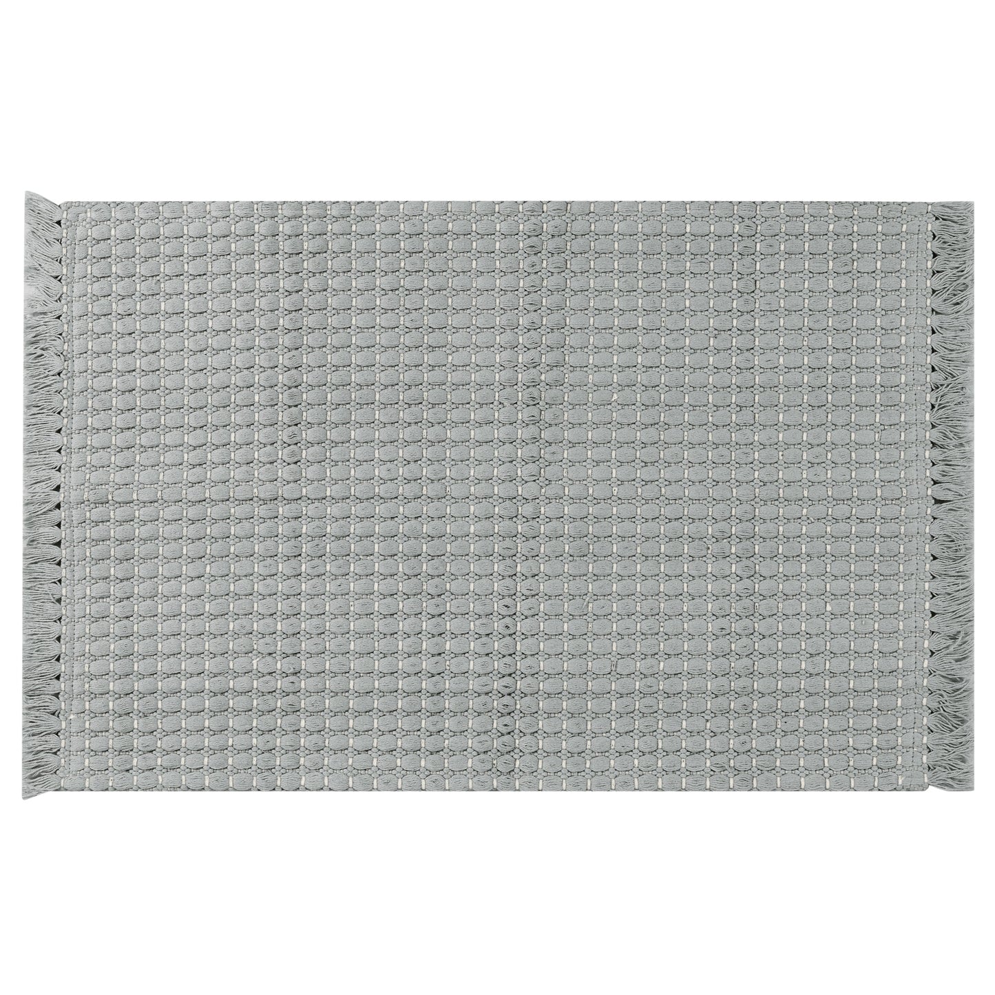 Unique Bargains Boho Bathroom Rug Woven Texture Rug for Bedroom Throw Rug with Fringe Grey 20" x 32"