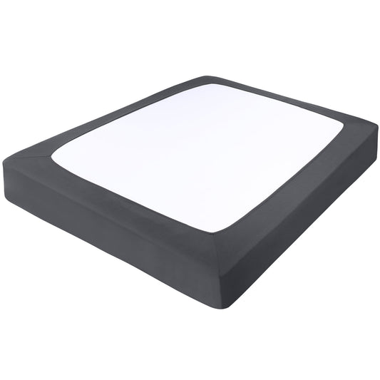 Unique Bargains Box Spring Cover Wrap Around 4 Sides Stretchy King Slate Grey