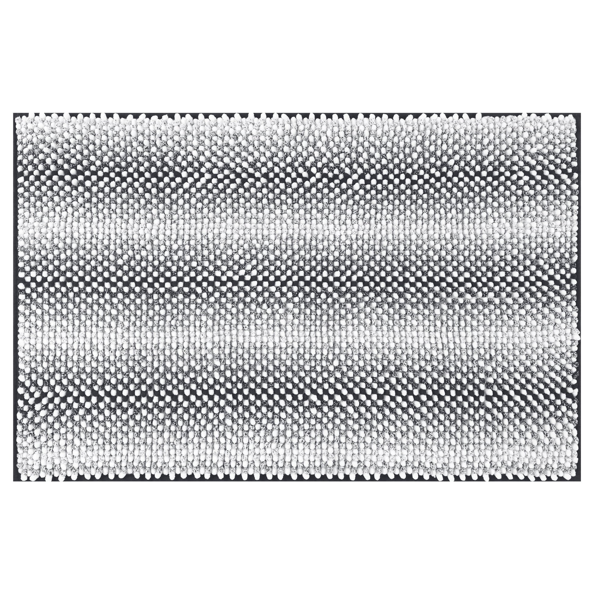 Unique Bargains Chenille Bathroom Rug Absorbent Non-Slip Striped Plush Shaggy Bath Rugs Dark Grey 20" x 32"