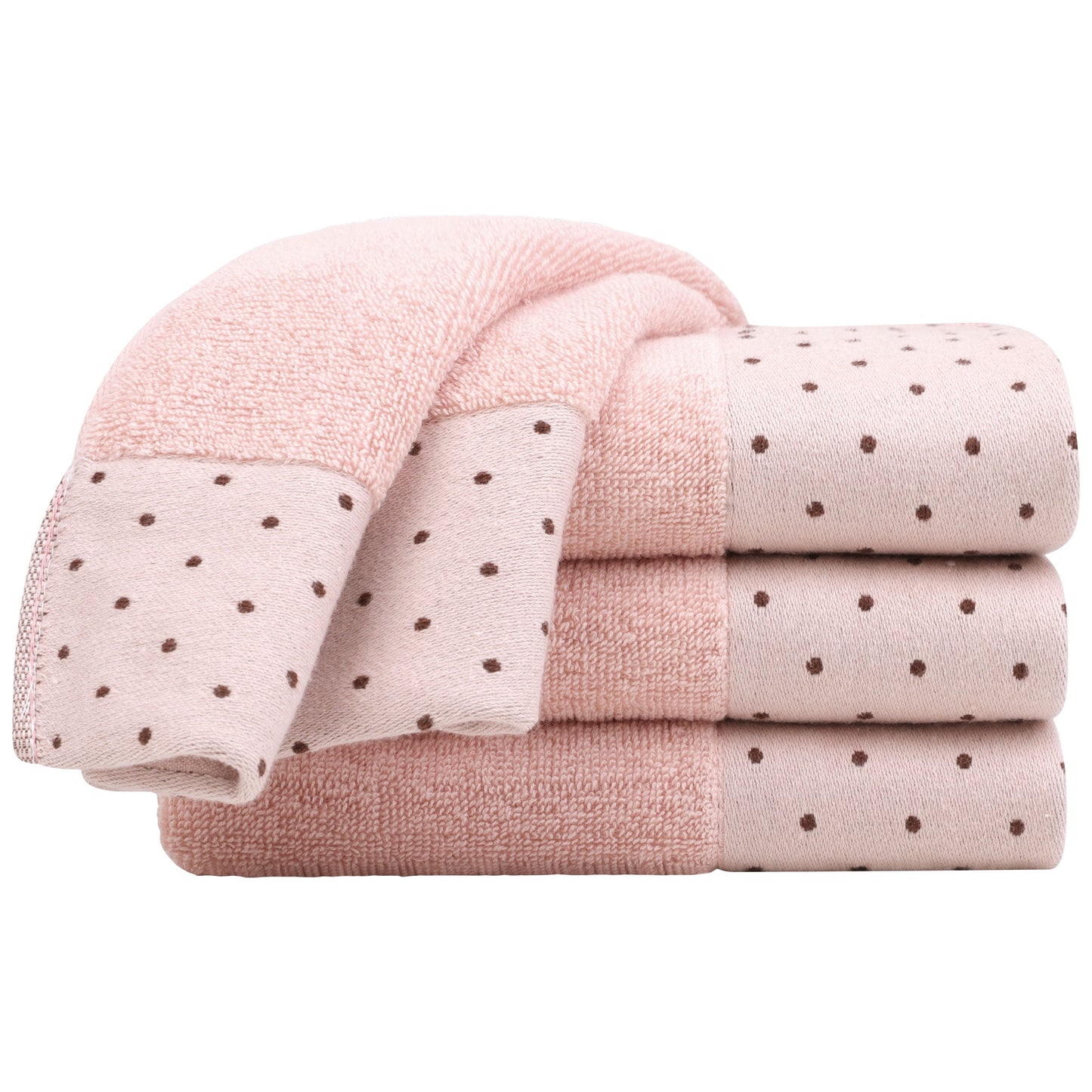 Unique Bargains Cotton 600 GSM Absorbent Hand Towel Set 14" x 30" Misty Rose 4 Pcs