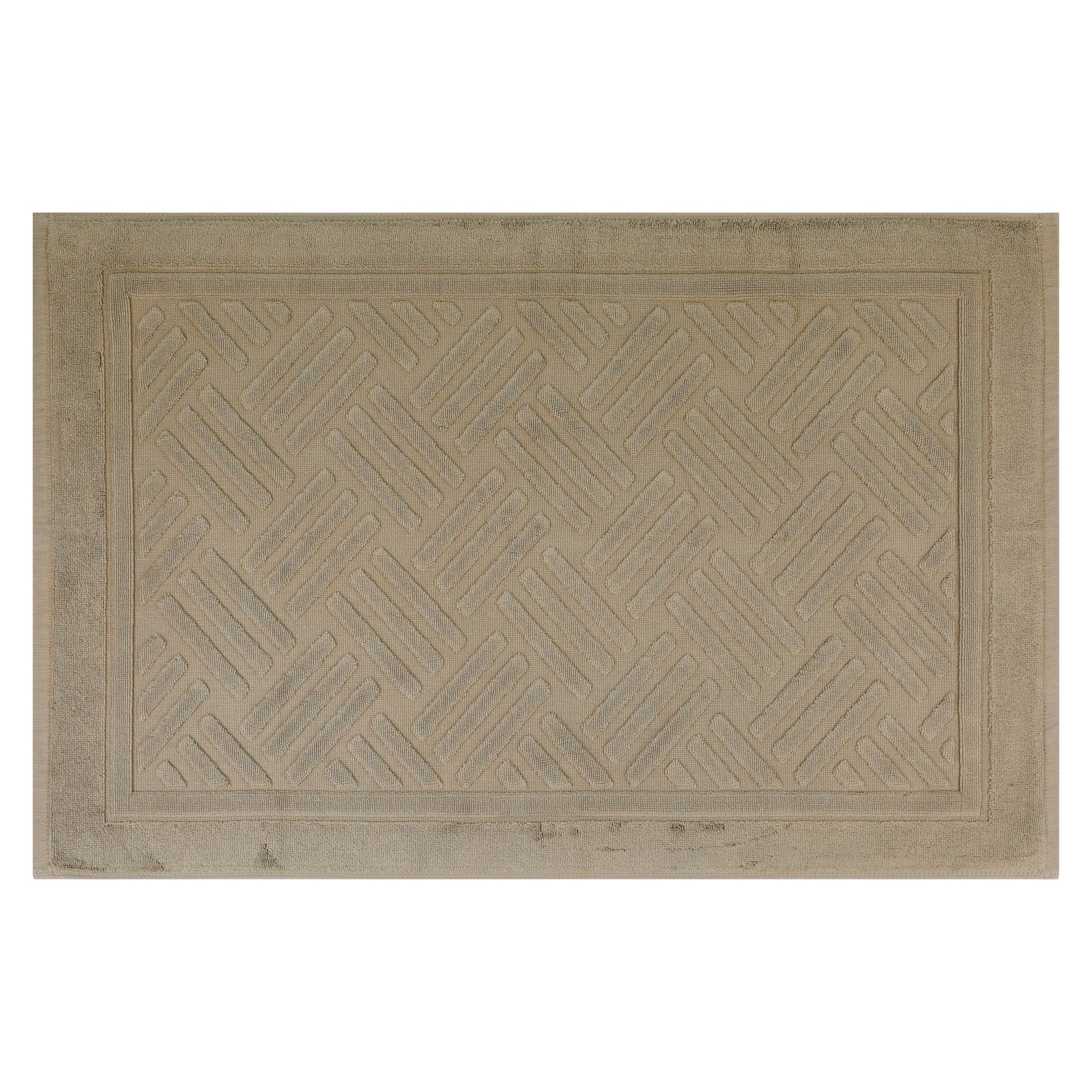 Unique Bargains Cotton Mat Towel Absorbent Floor Bath Rugs for Bathroom Khaki 20" x 32"