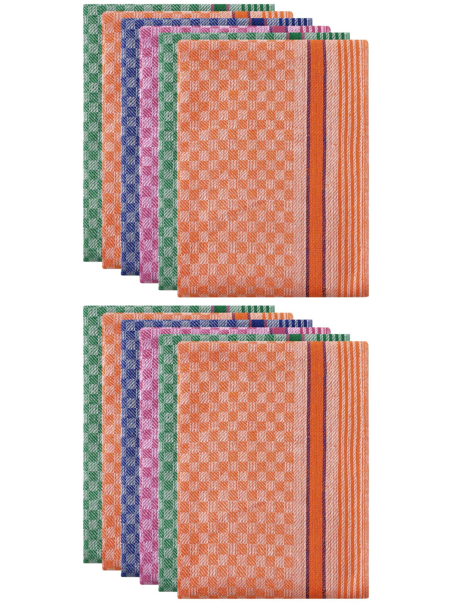 Unique Bargains Cotton Soft Waffle Weave Kitchen Dishcloths 15" x 25" Multicolor