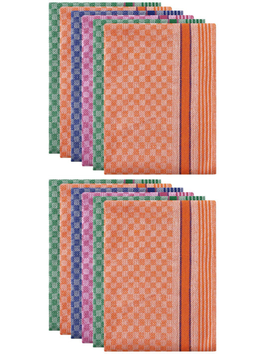 Unique Bargains Cotton Soft Waffle Weave Kitchen Dishcloths 15" x 25" Multicolor