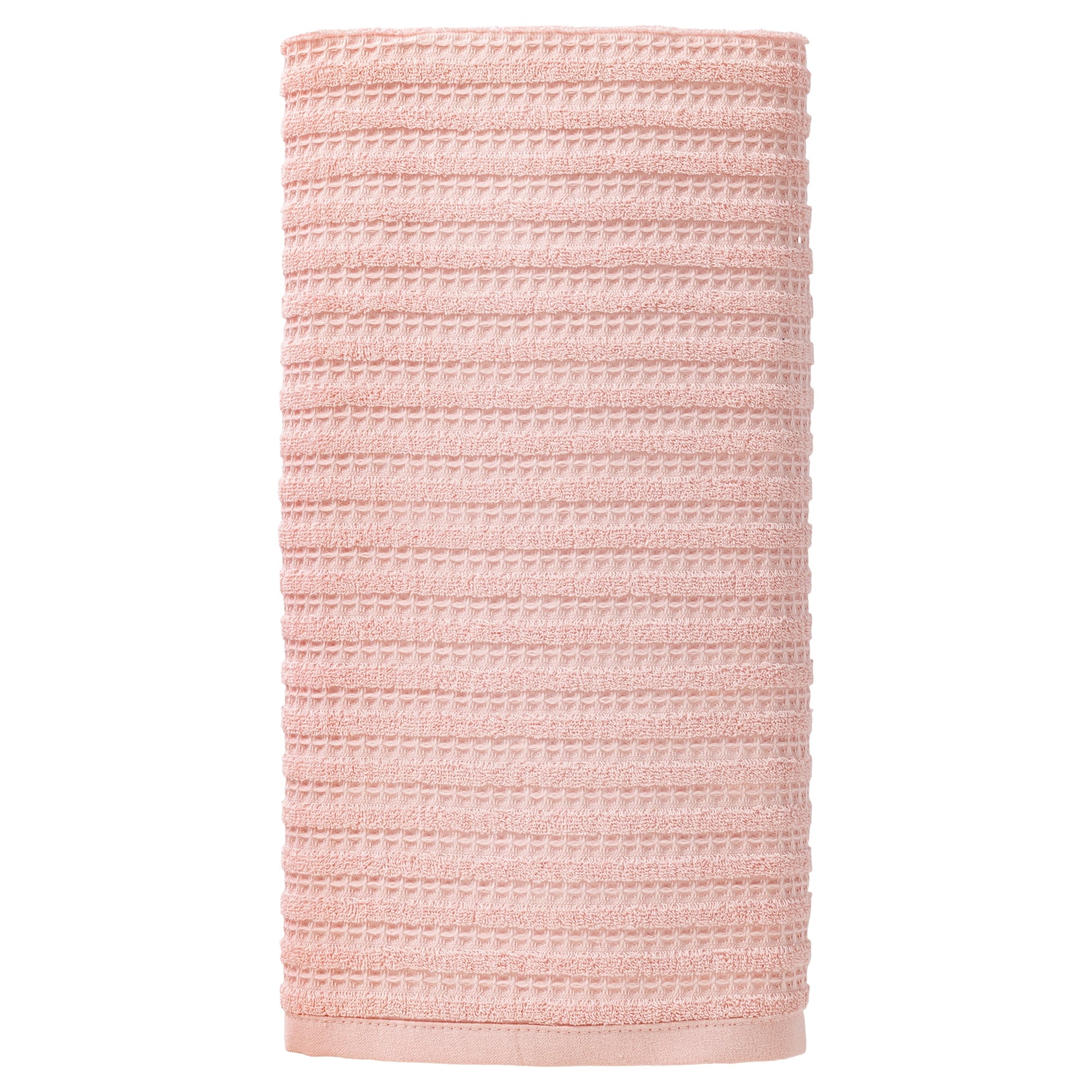 Unique Bargains Cotton Waffle Soft Absorbent Bath Towels Pink 55" x 28"
