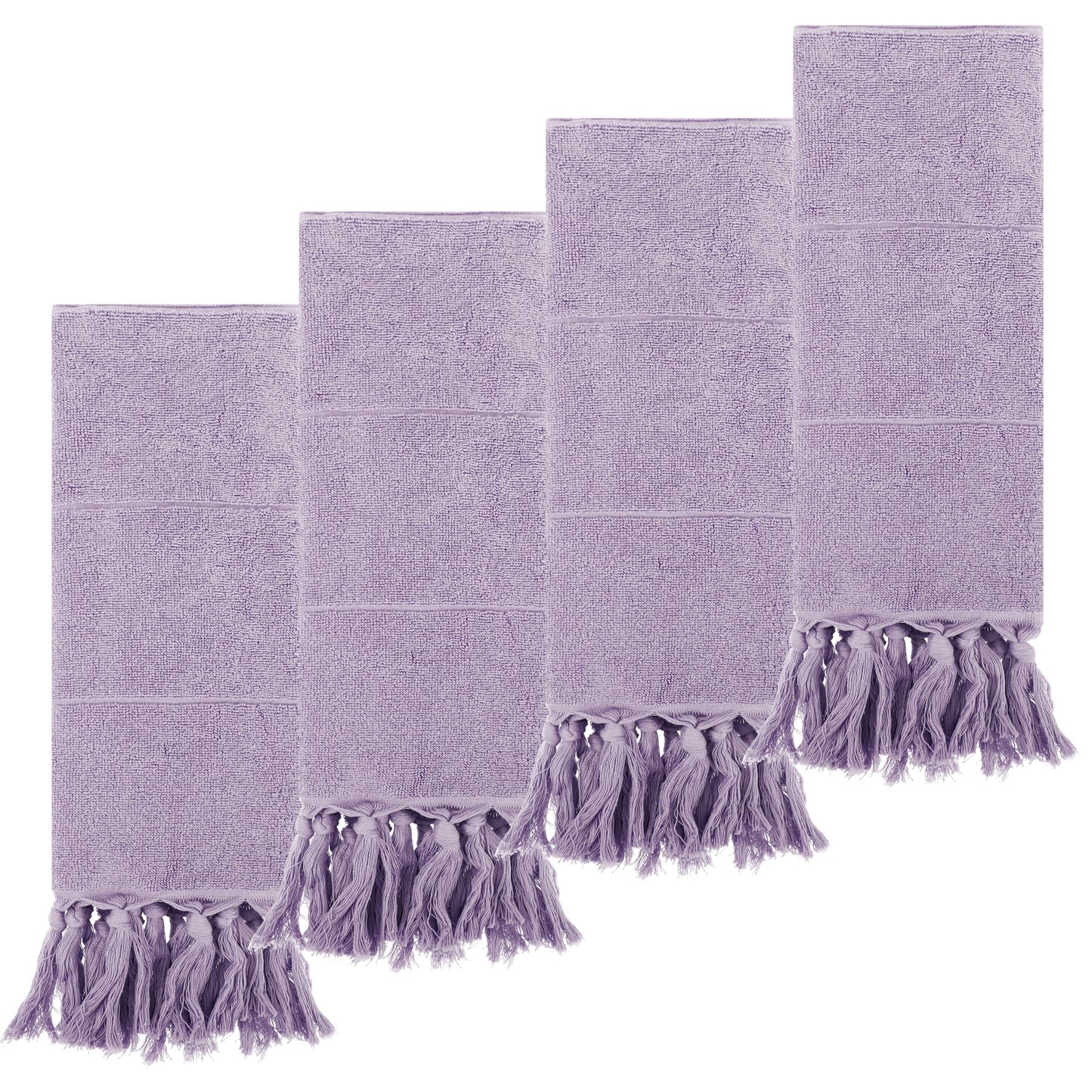 Unique Bargains Decorative Turkish Hand Towels for Bathroom Purple 4 Pieces