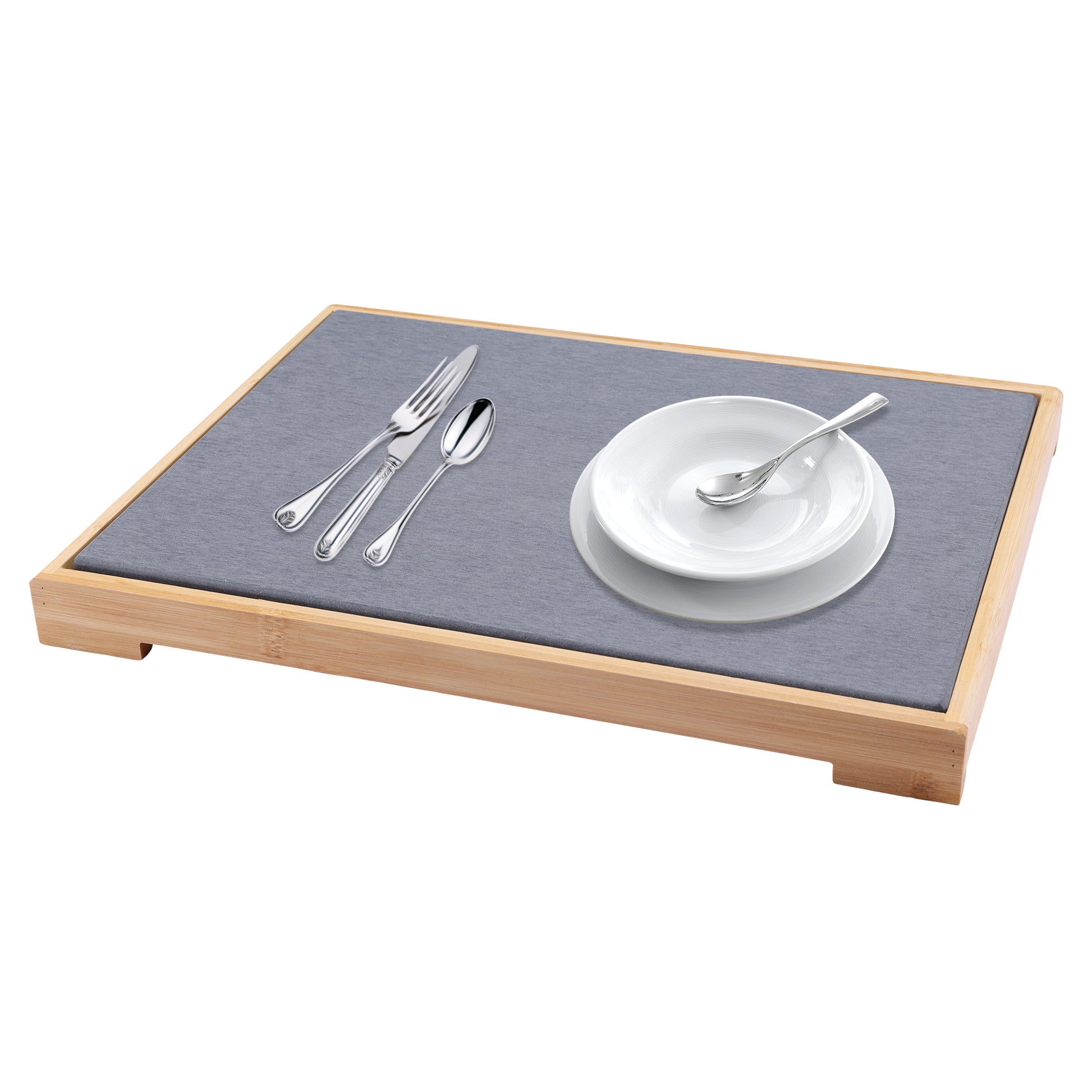 Unique Bargains Diatomaceous Stone Dish Drying Mat with Dish Drying Rack Dark Gray