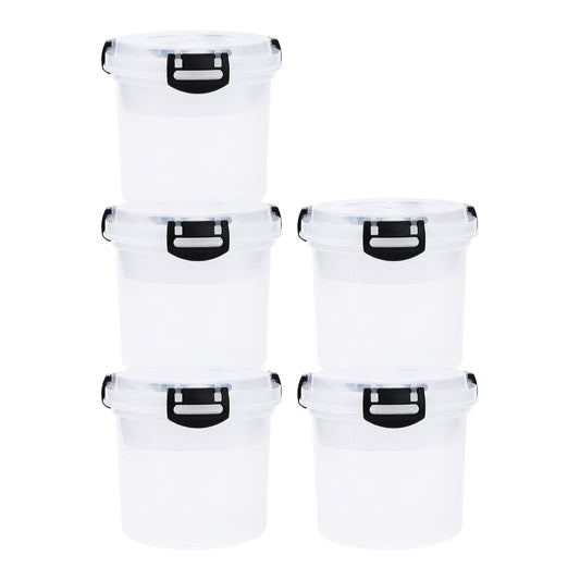 Unique Bargains Food Storage Containers Leakproof Reusable Lunch Box 5 Packs Transparent