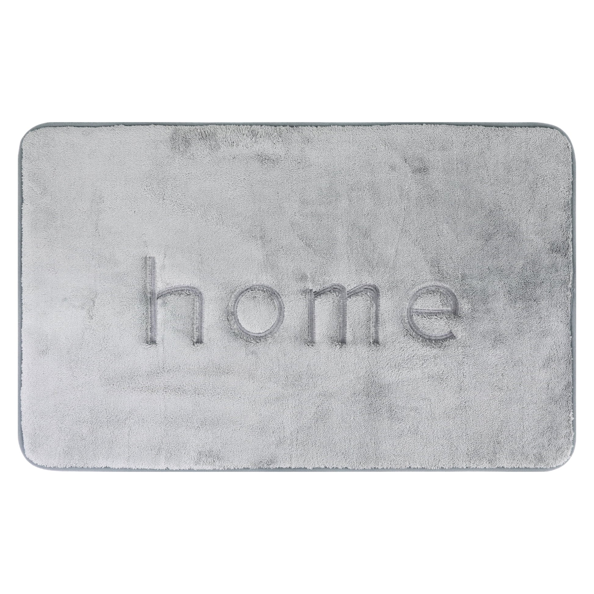 Unique Bargains Funny Letters Bath Rugs Non Slip Washable Bath Mats Grey 20" x 32"