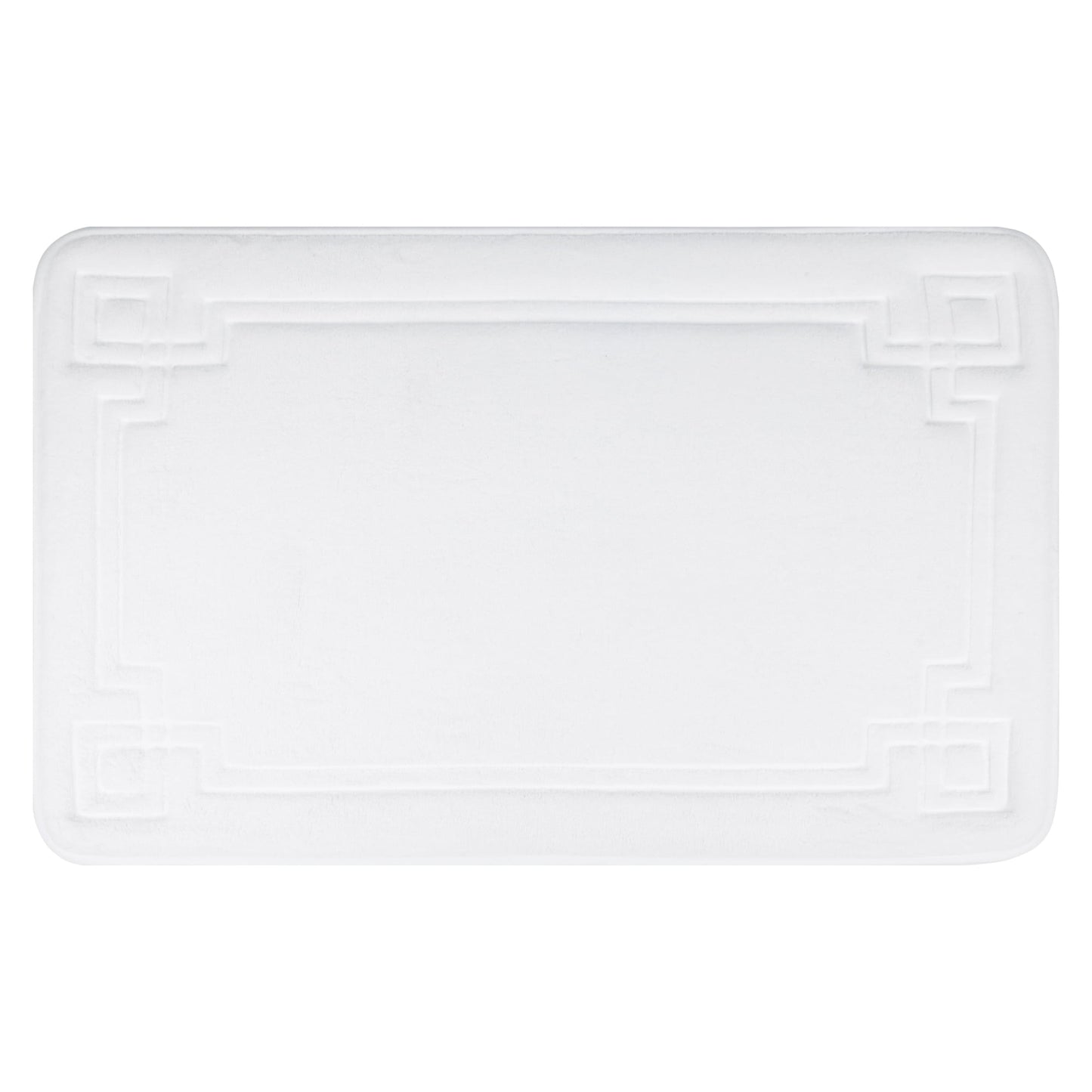 Unique Bargains Geometric Pattern Bath Mat Non-Slip Back Washable Bath Rug White 20" x 32"