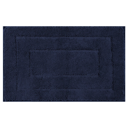 Unique Bargains Geometry Bathroom Rug Mat Soft Absorbent Non-Slip Comfortable Bath Rugs Dark Blue 20" x 32"