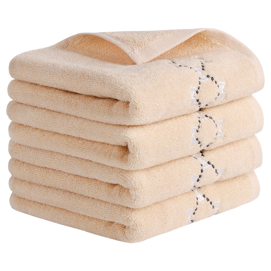 Unique Bargains Hand Towels Embroidered Bow Pattern Towels for Kitchen, Bath Pink 4-Piece
