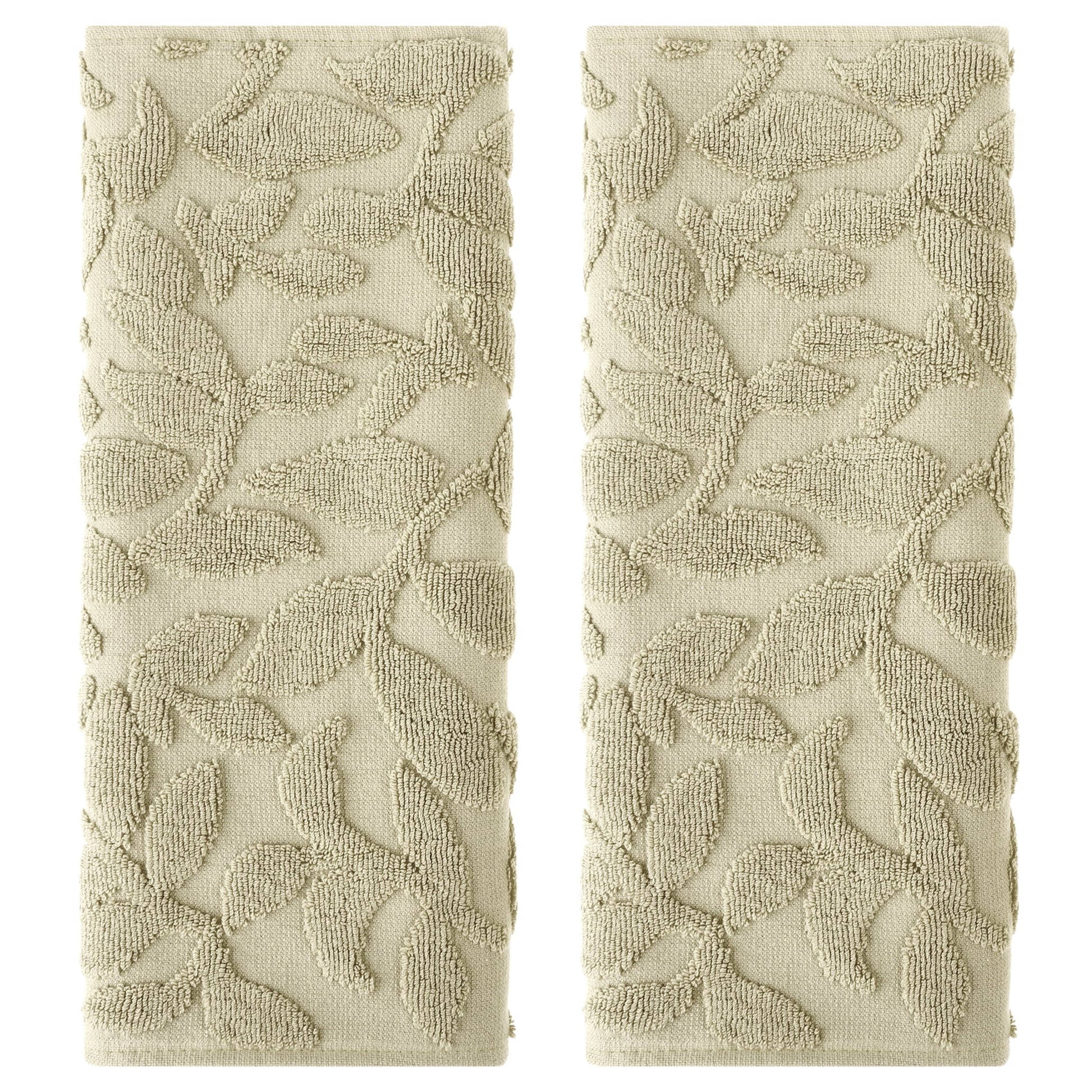 Unique Bargains Jacquard Pattern Boho Hand Towels Set for Bathroom, Kitchen Green 1