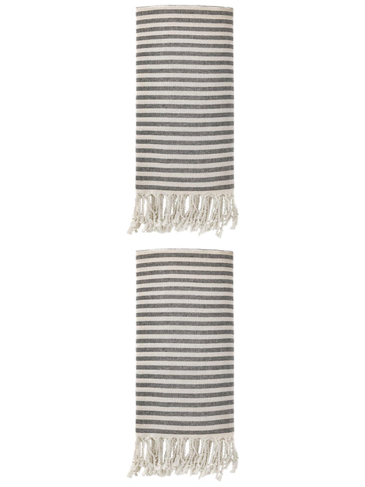 Unique Bargains Lightweight Sand Free Quick Dry Turkish Towel Black 71"x40"