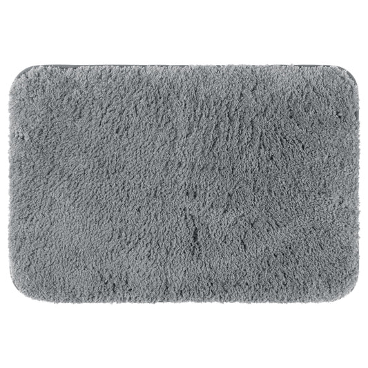 Unique Bargains Luxury Bath Mat Rug Solid Plush Shaggy Bath Carpet Floor Grey 16"x24"