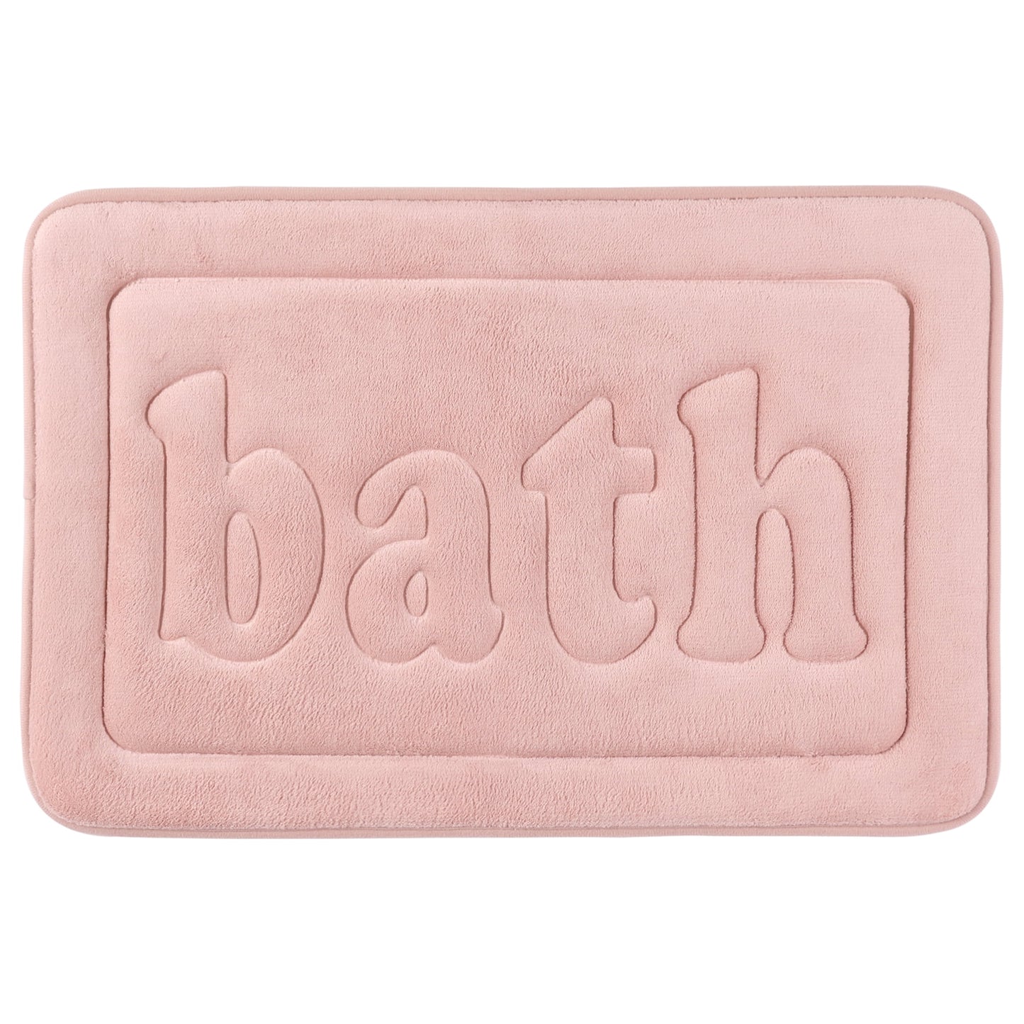 Unique Bargains Memory Foam Absorbent Quick Dry Bathroom Rugs Non Skid Bottom Bath Mat Pink 16"x24"