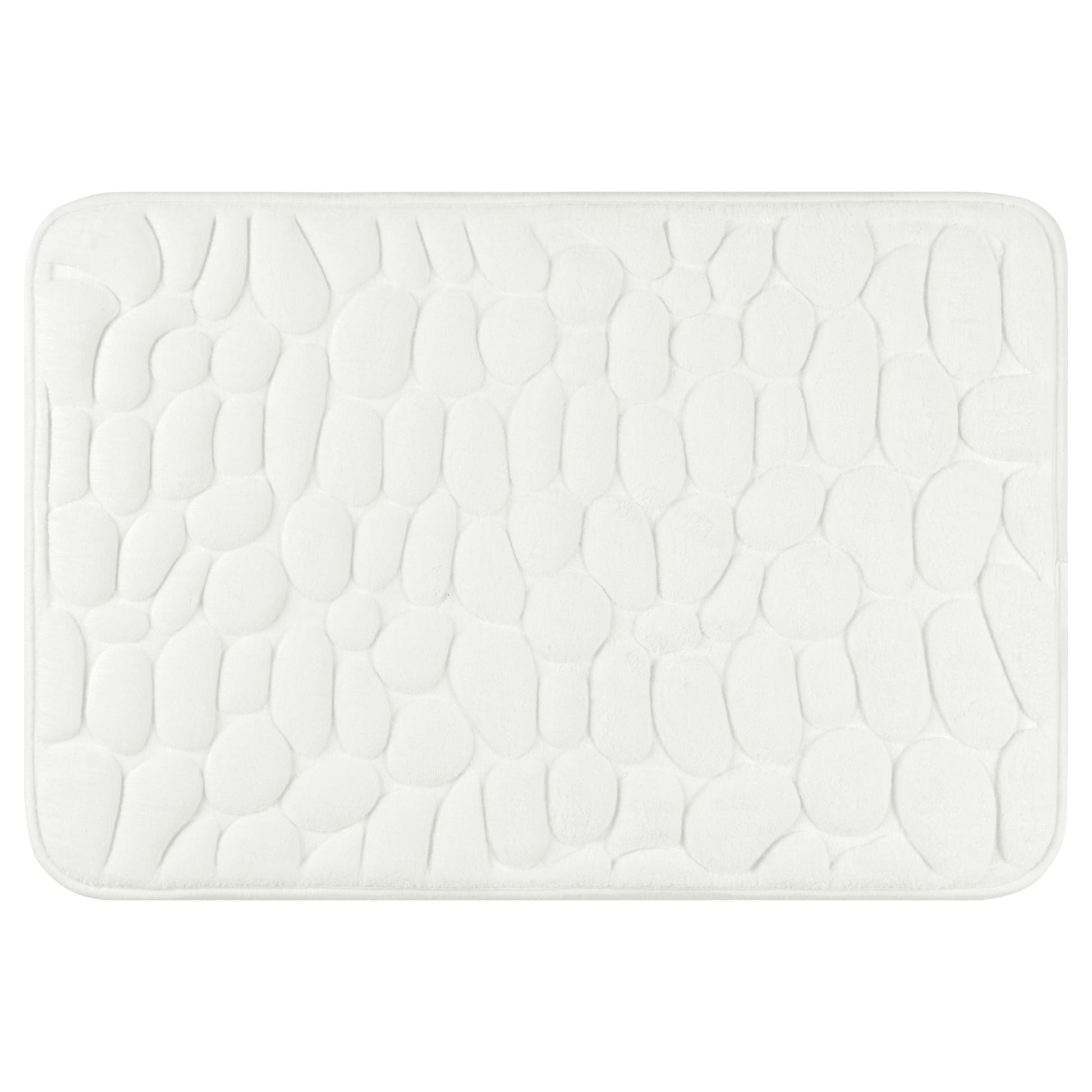 Unique Bargains Memory Foam Bathroom Rugs Ultra Soft Bath Mat Quick Dry Bath Carpet Rug Milky White 20"x32"