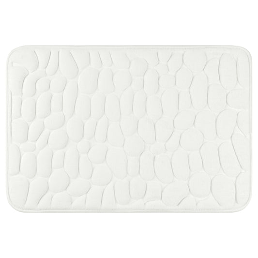 Unique Bargains Memory Foam Bathroom Rugs Ultra Soft Bath Mat Quick Dry Bath Carpet Rug Milky White 20"x32"