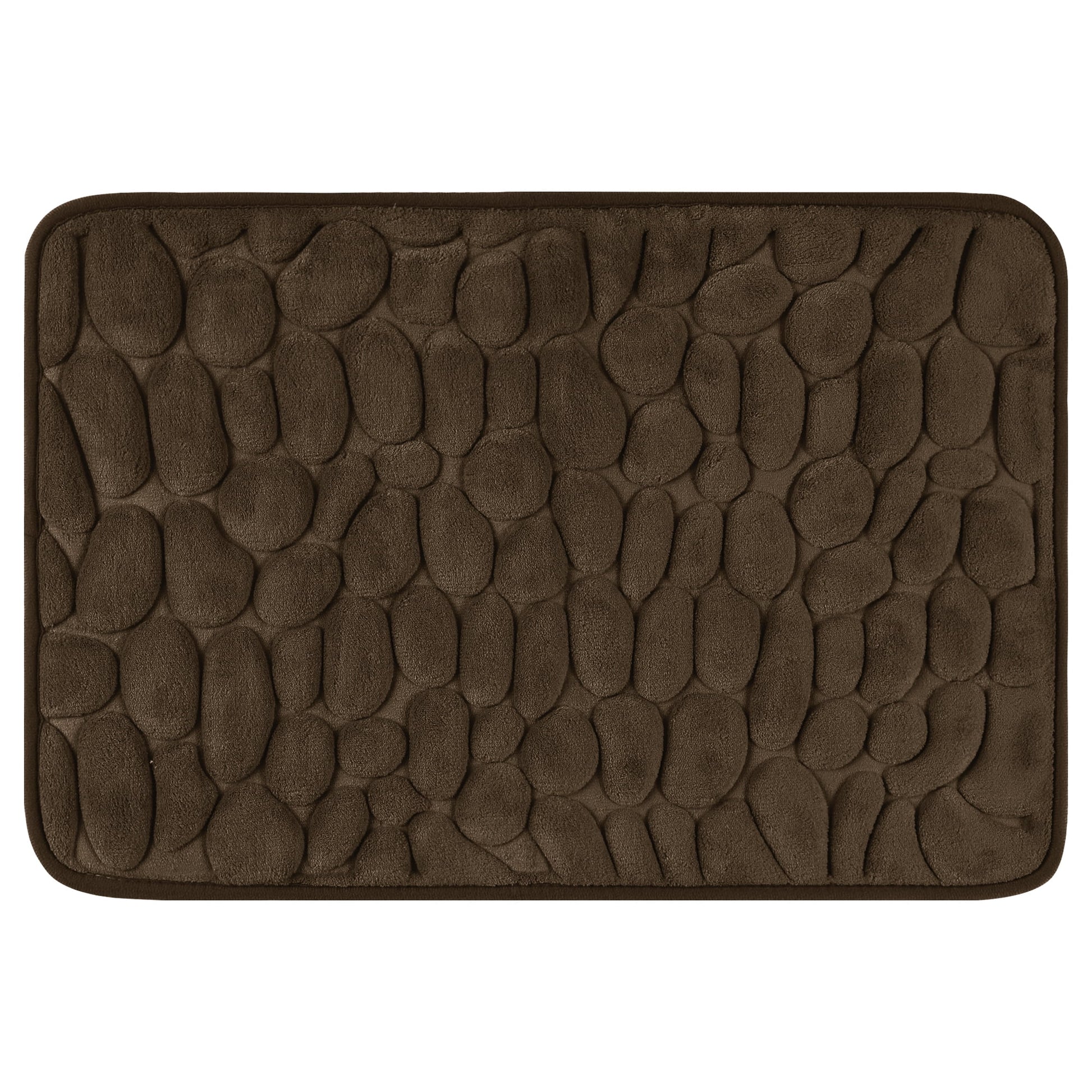 Unique Bargains Memory Foam Soft Bath Mat Quick Dry Bath Carpet Rug Brown 20"x32"