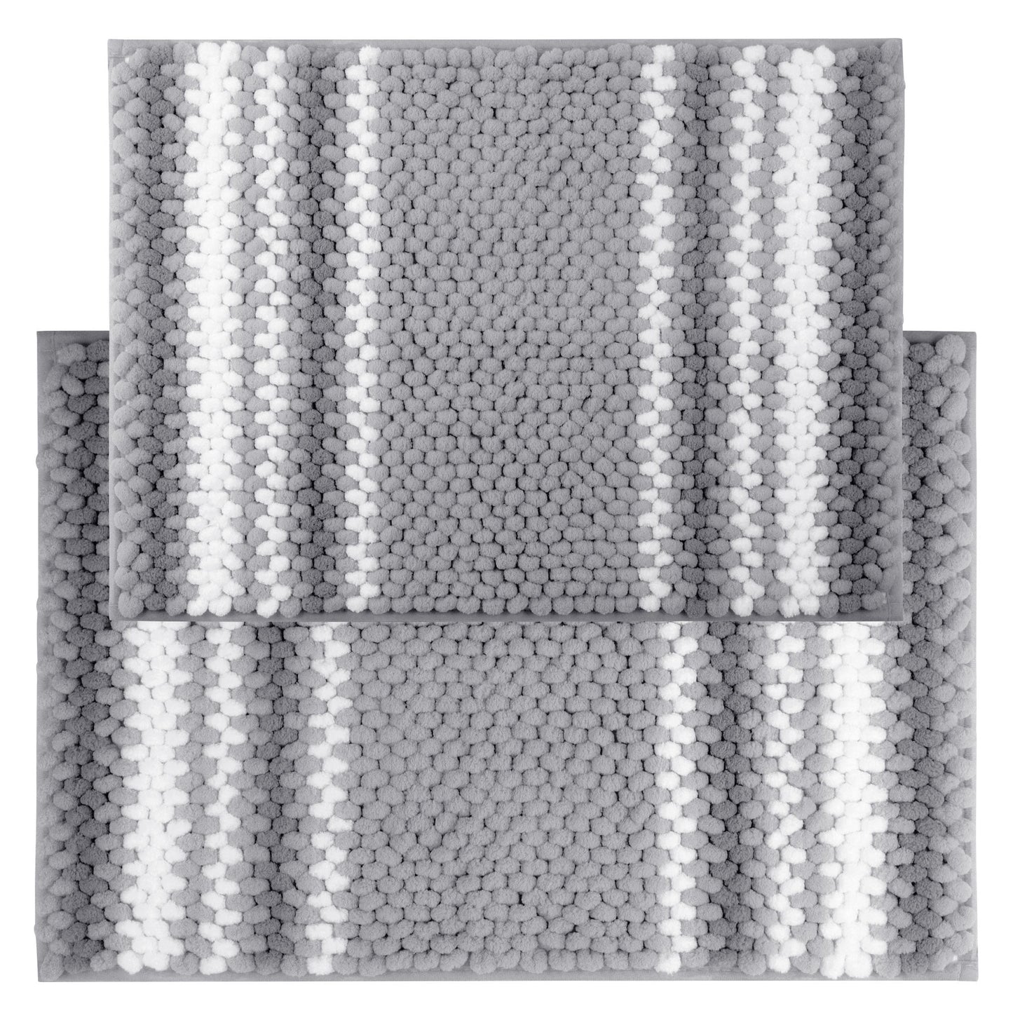 Unique Bargains Non-Slip Chenille Bathroom Rug Set Dark Gray 17x24" & 20x32"