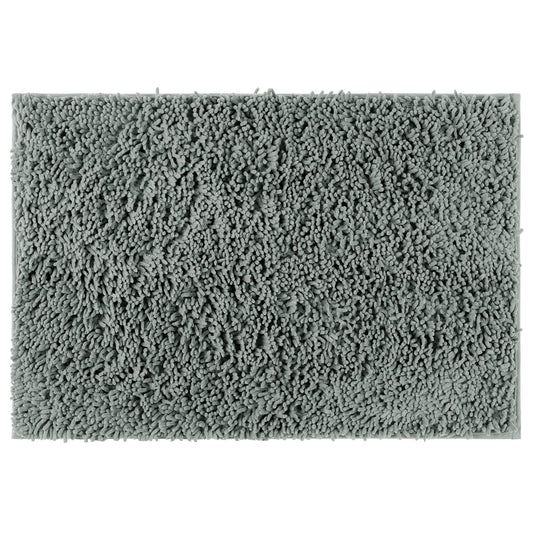 Unique Bargains Non-Slip Soft Fluffy Shag Washable Plush Bath Rugs for Bedroom Grey-1 16"x24"