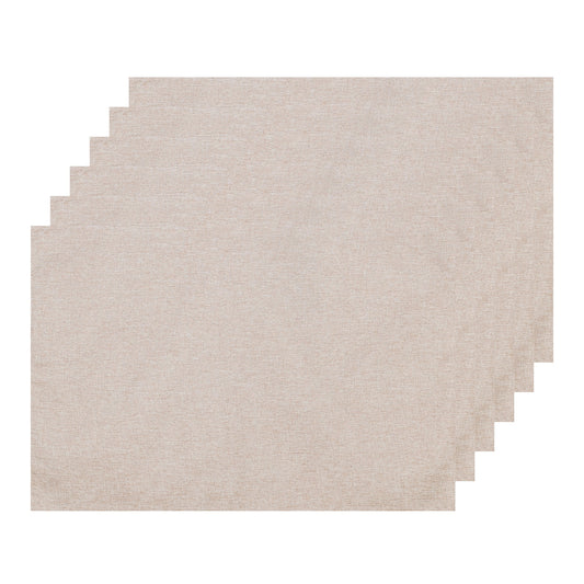 Unique Bargains Placemats Set of 6 Heat Resistant Place Imitation Linen Place Table Mats Beige