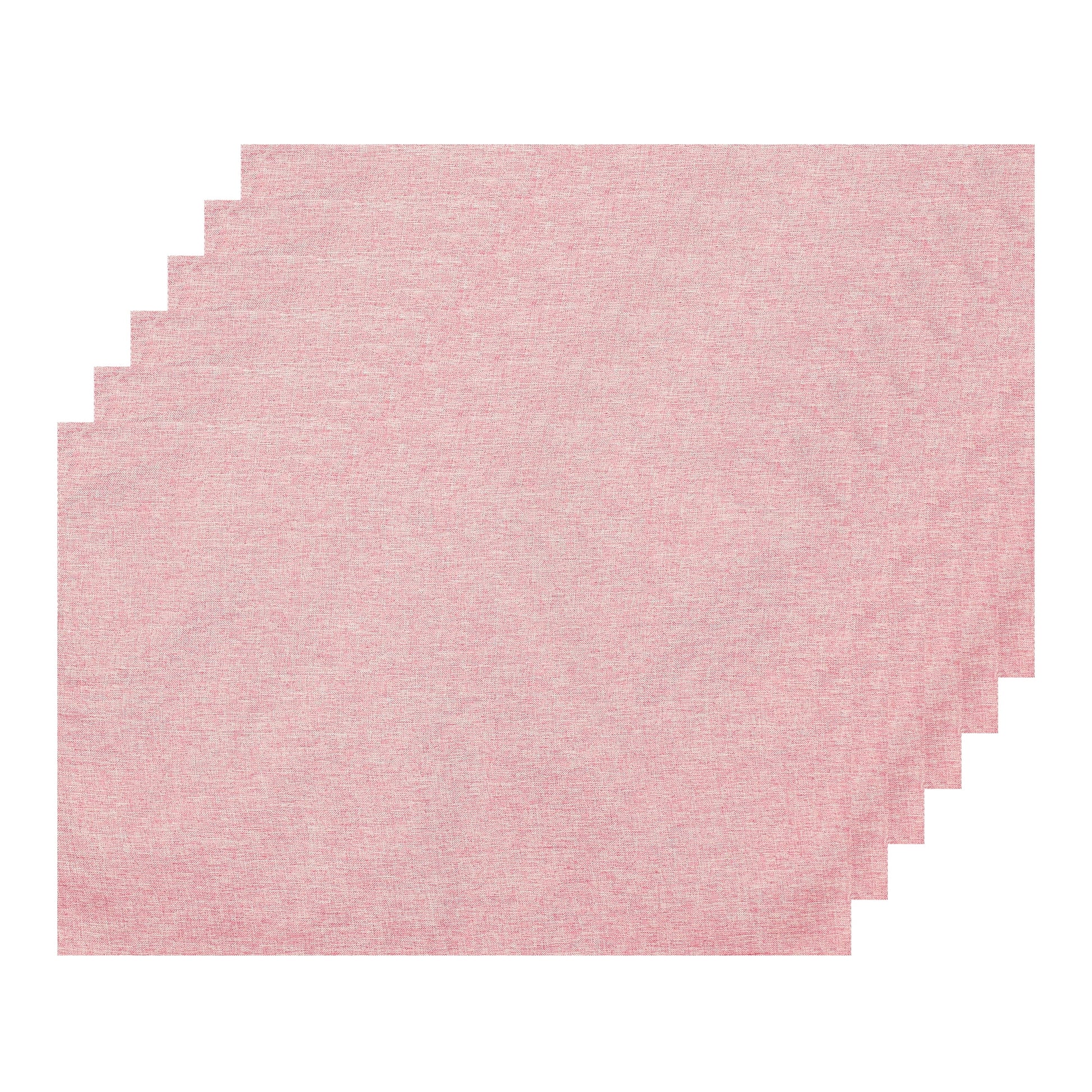 Unique Bargains Placemats Set of 6 Heat Resistant Place Imitation Linen Place Table Mats Light Pink
