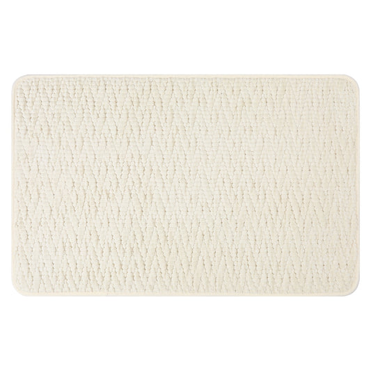 Unique Bargains Rubber Backing Quick Dry Bath Mat Beige 20" x 32"